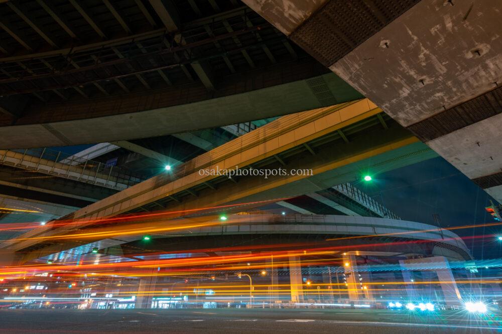 阿波座JCT（ジャンクション）の夜景
