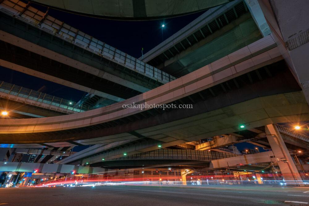 阿波座JCT（ジャンクション）の夜景