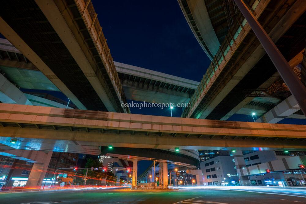 阿波座JCT（ジャンクション）の夜景